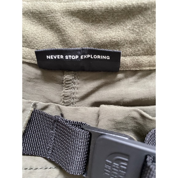 The North Face Mens 36 Convertible Hiking Pants Olive Green Zip Off Belted - Picture 4 of 9